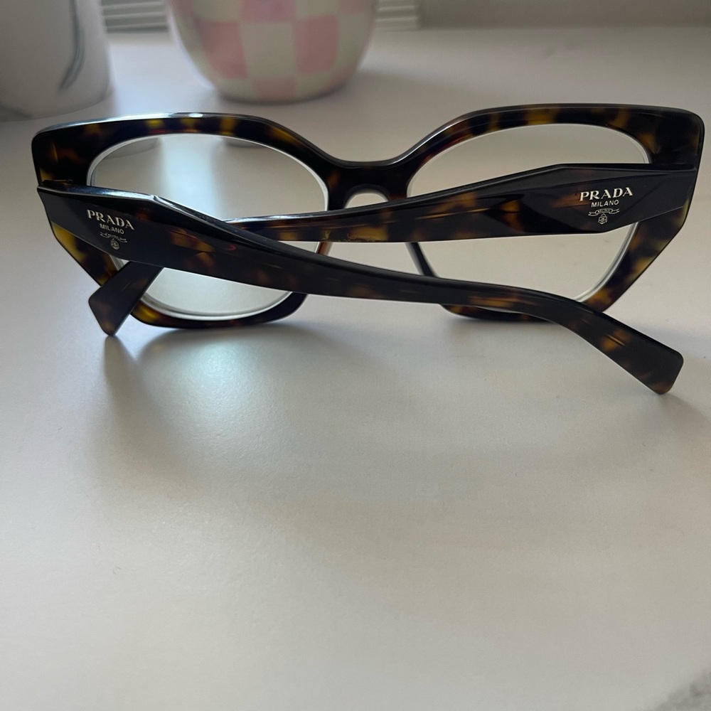 Prada Tortoiseshell Cat-Eye Glasses - Brown/Black - Picture 4 of 9
